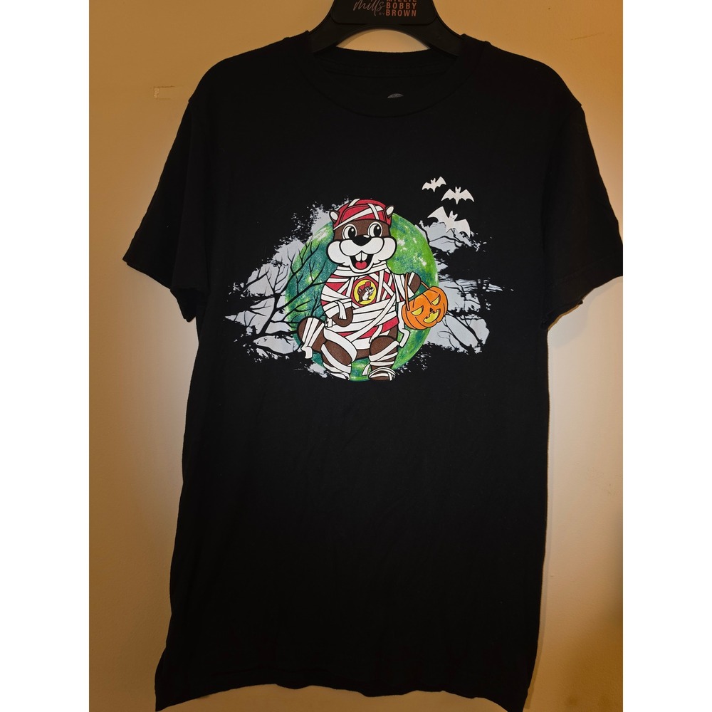 Buc-ee's Halloween Boo Crew T-Shirt Black Small Mummy Haunted House Graphic Tee